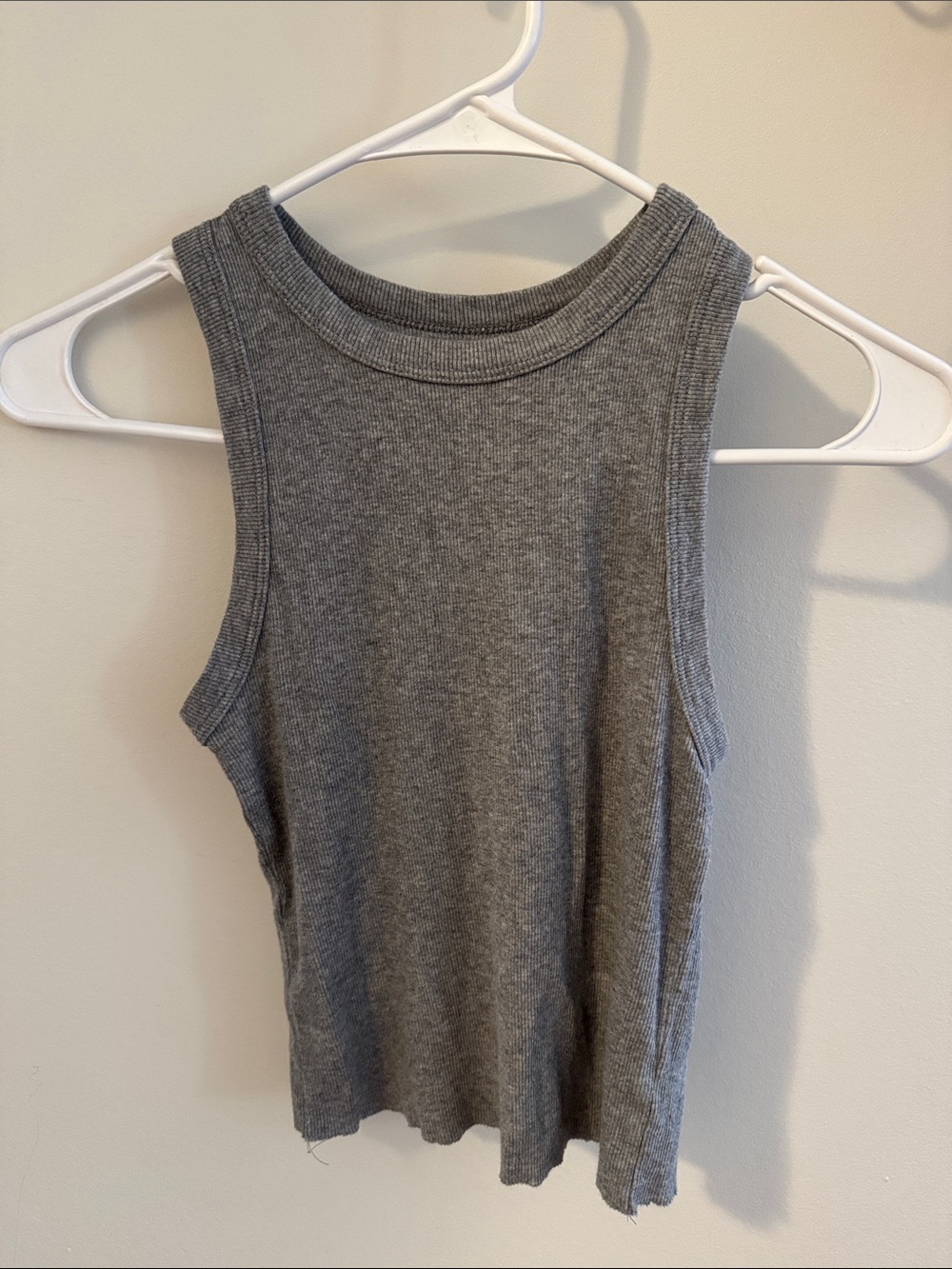 a new day cropped Gray Ribbed Tank Top - Sleeveless Crew Neck